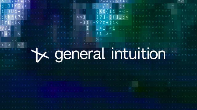 General Intuition 官方品牌视觉,呈现空间智能与世界模型的数据图案