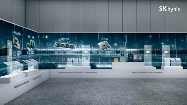 SK Hynix 在 CES 2026 的展位，展示其 HBM4 等下一代 AI 内存解决方案