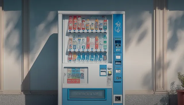 Andon Labs Vending-Bench 模拟中 AI 模型经营自动售货机的示意图
