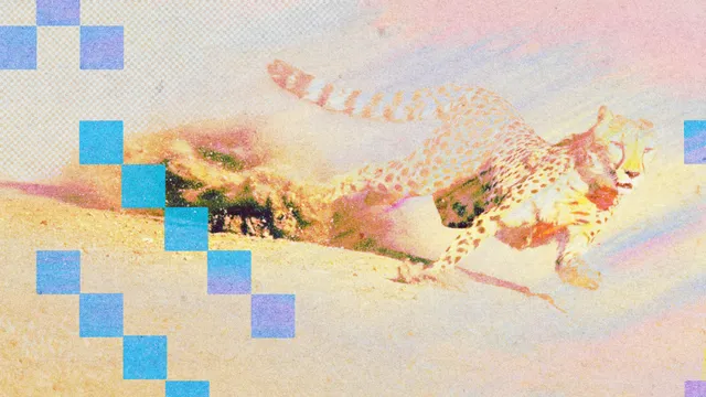猎豹奔跑的抽象视觉图,MIT Technology Review 用于 Subquadratic 稀疏注意力报道