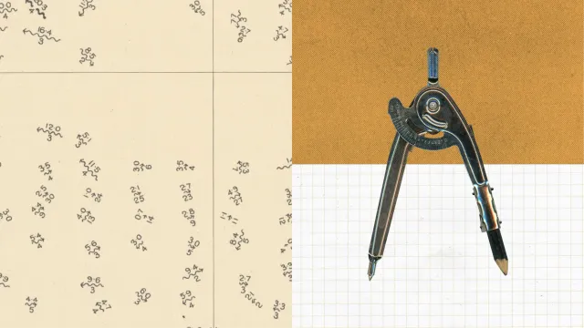 描绘数学圆规的插图